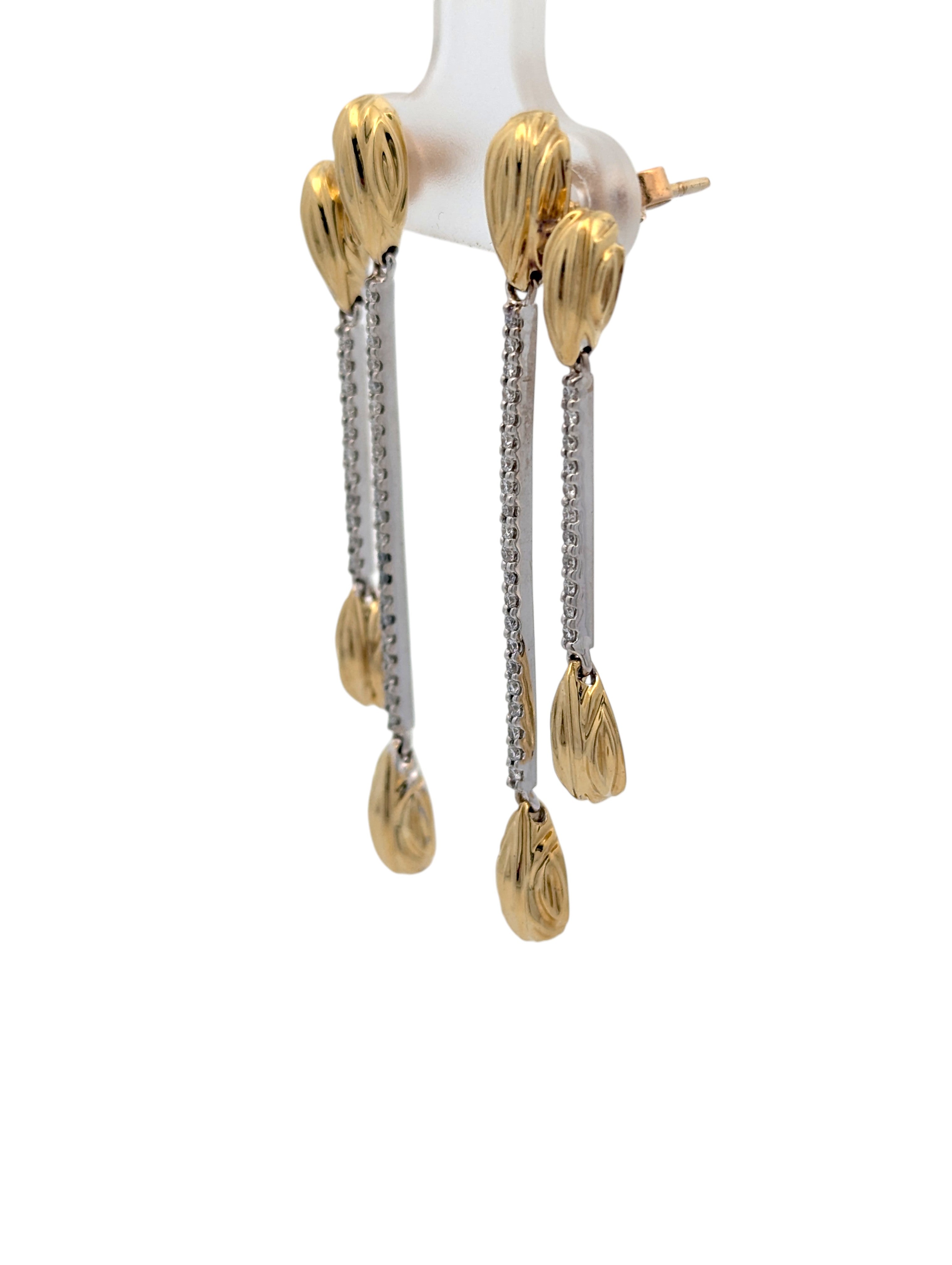 18K Gold and Diamond Drop Earrings