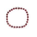 Sterling Silver and Garnet Bracelet