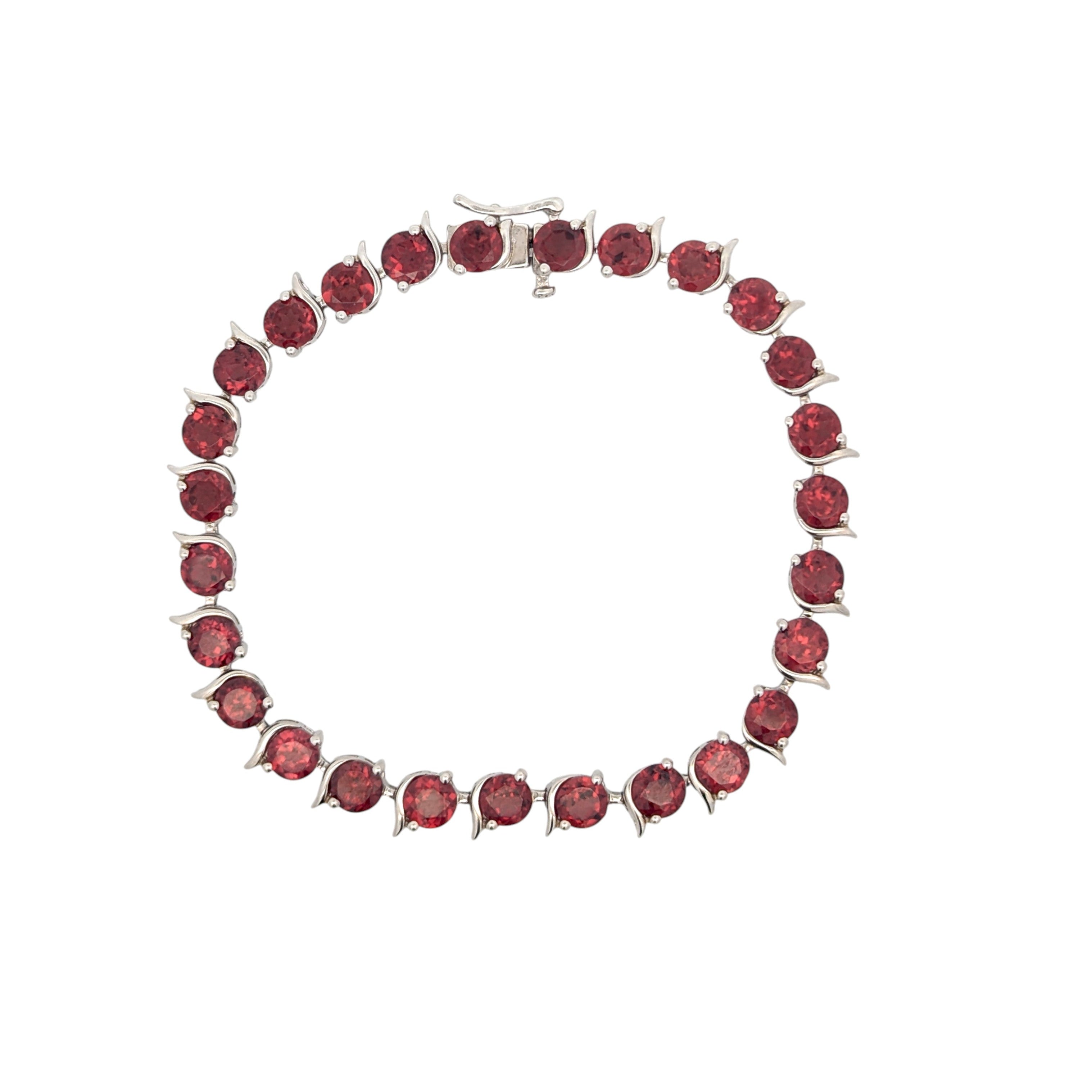 Sterling Silver and Garnet Bracelet