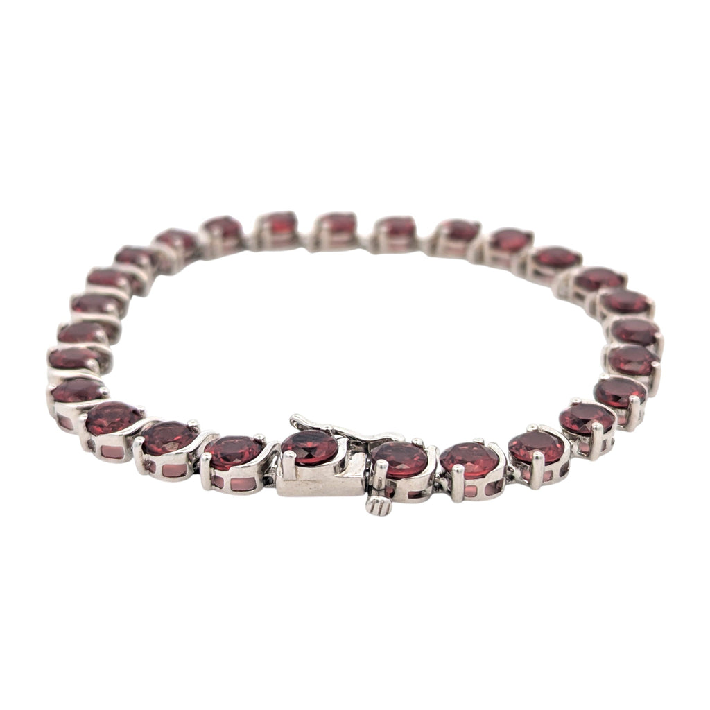 Sterling Silver and Garnet Bracelet