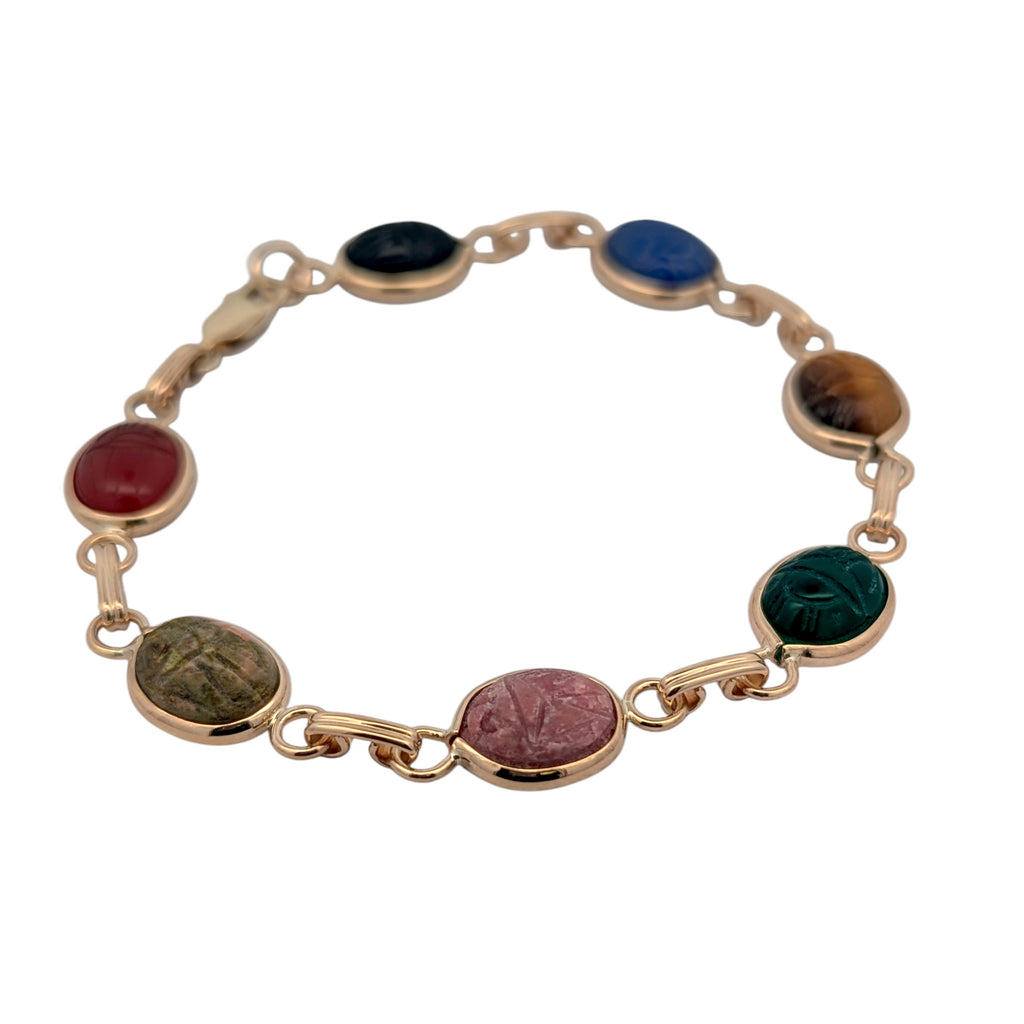 14K Yellow Gold Scarab Bracelet