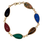 Unique Pear-Shaped Scarab Bracelet in 14K Yellow Gold