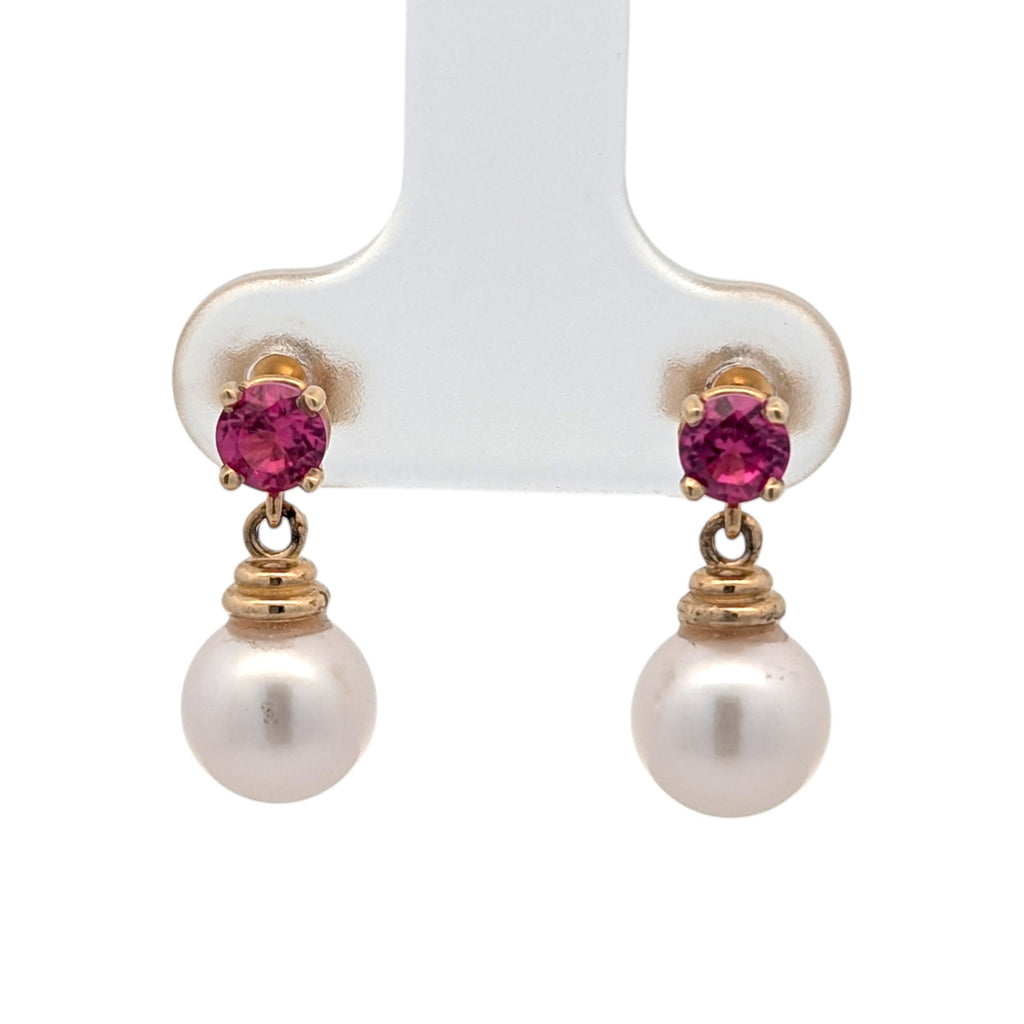 Gemstone and Pearl Earrings