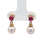 Gemstone and Pearl Earrings