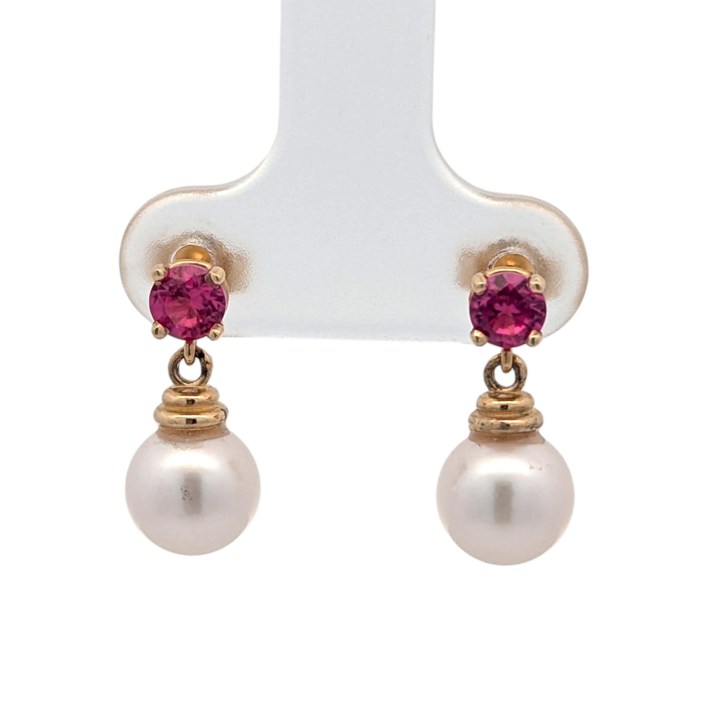Gemstone and Pearl Earrings