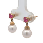 Gemstone and Pearl Earrings