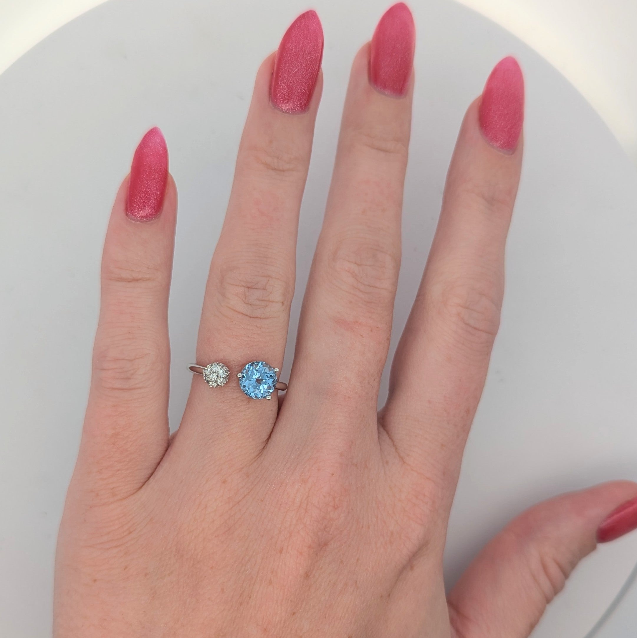 Lab Grown Aqua Spinel Ring