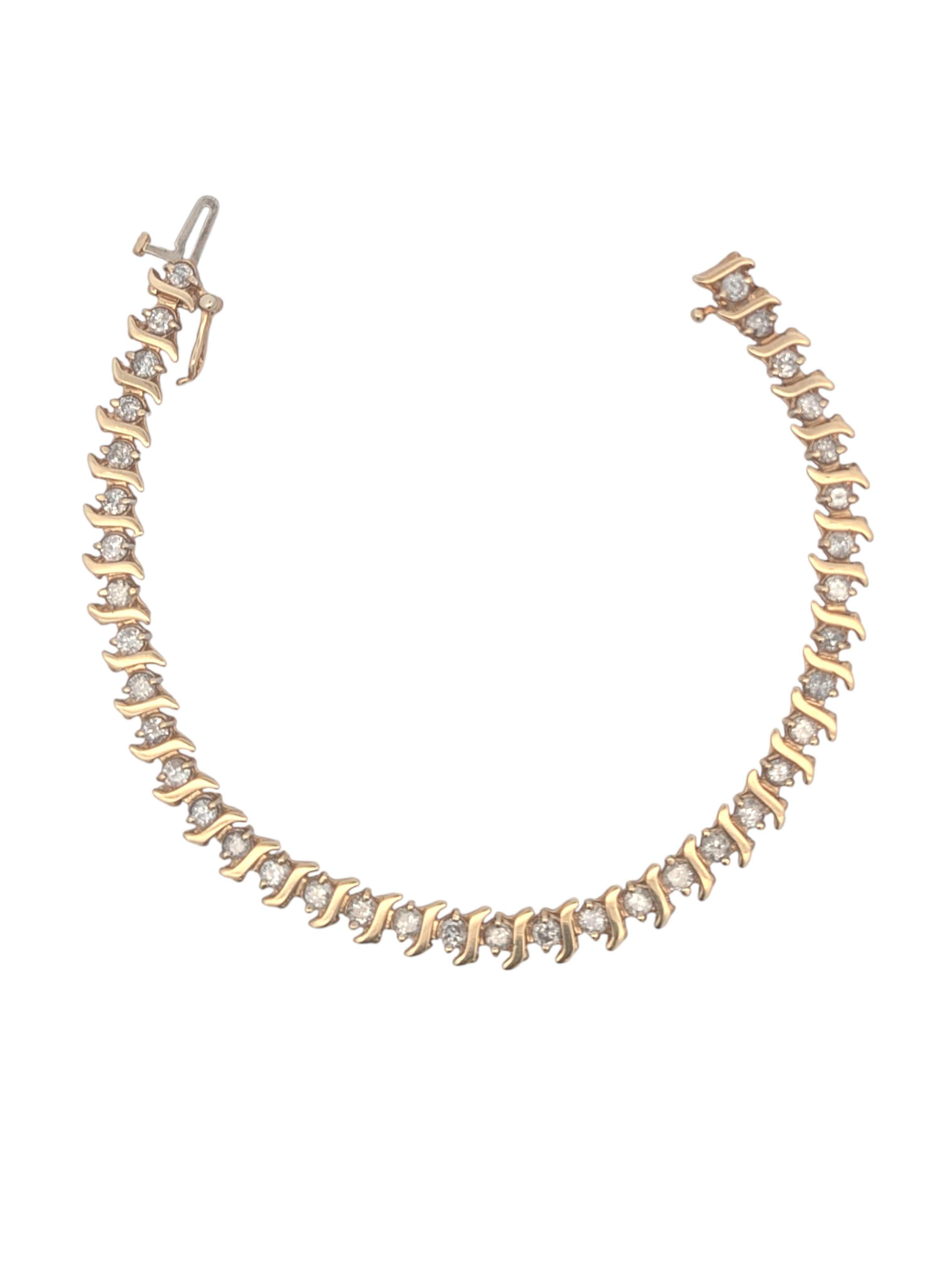 Vintage Tennis Bracelet in 10K Yellow Gold