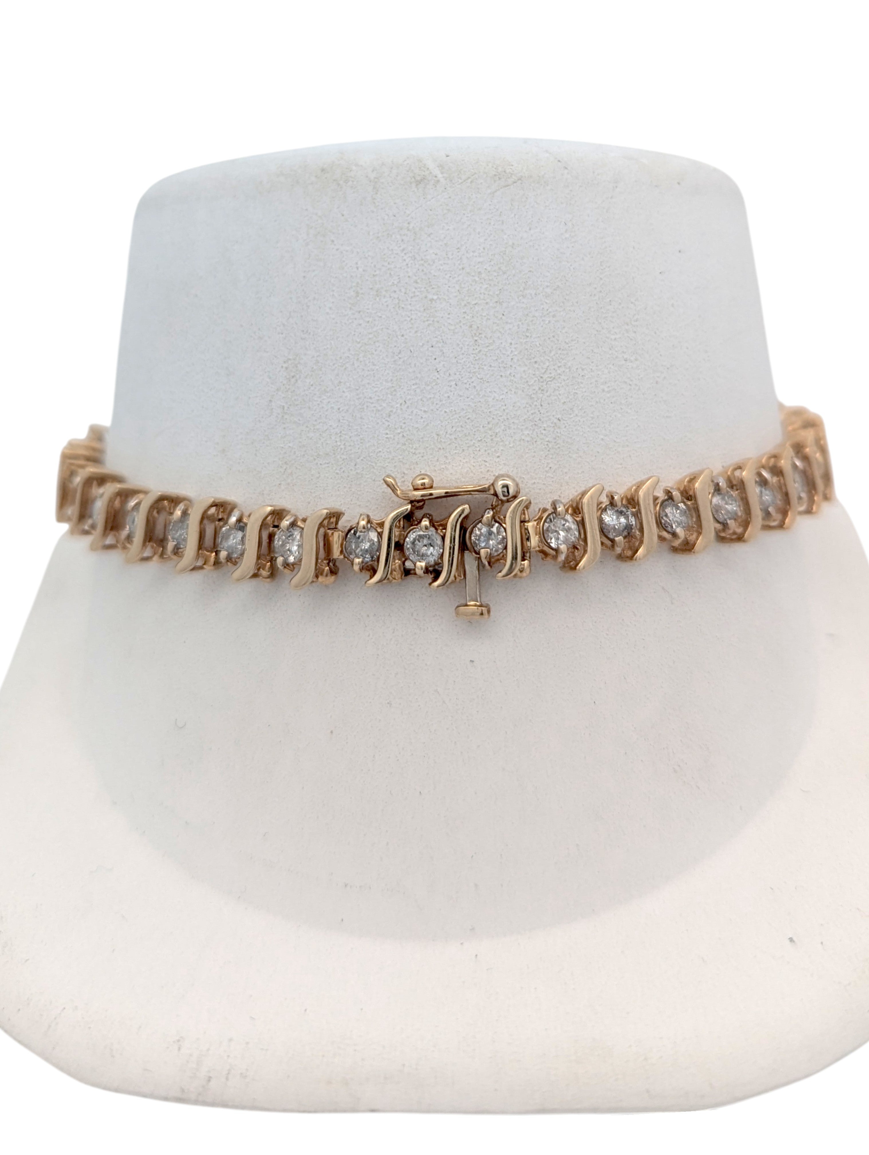 Vintage Tennis Bracelet in 10K Yellow Gold