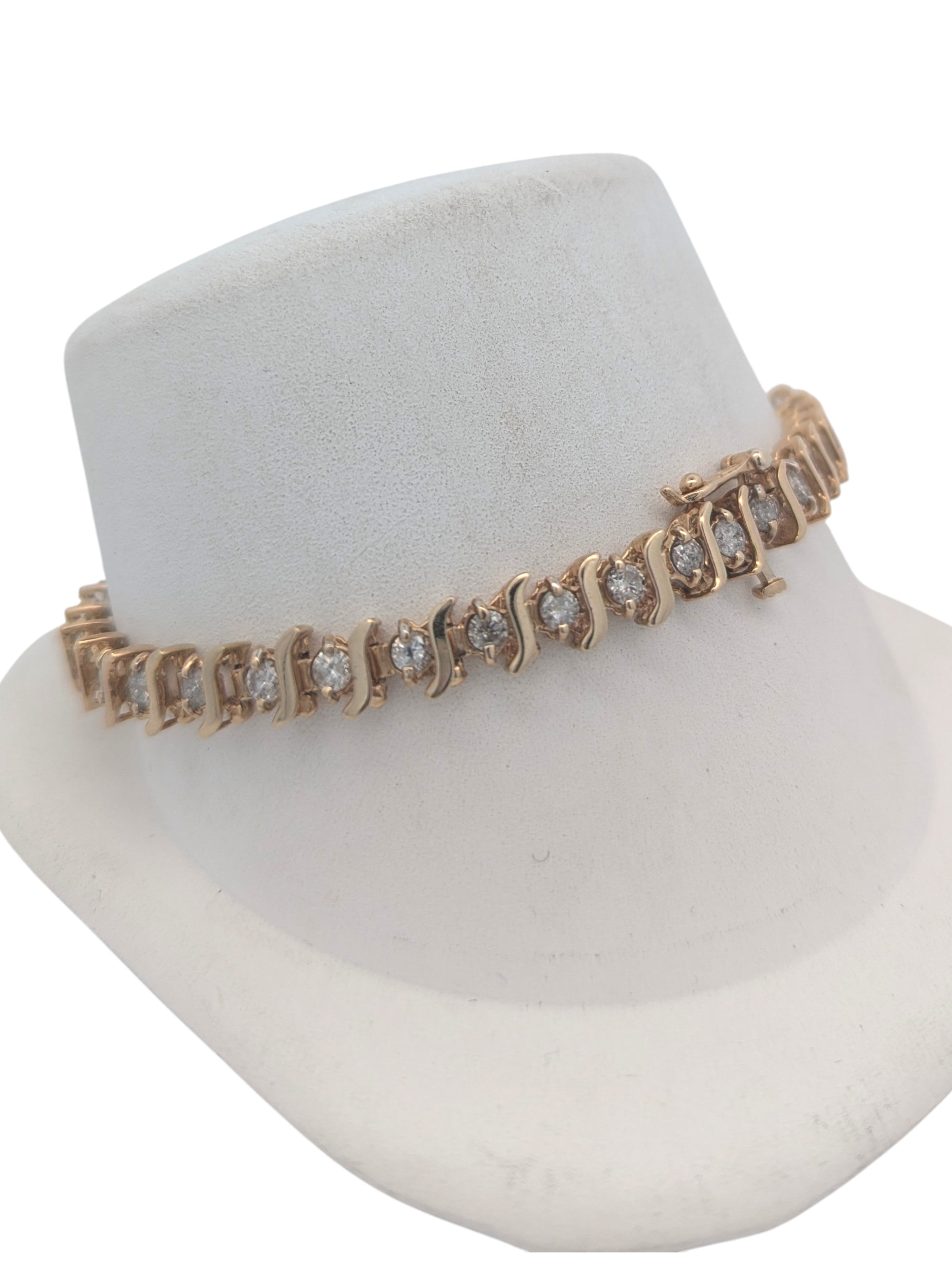 Vintage Tennis Bracelet in 10K Yellow Gold