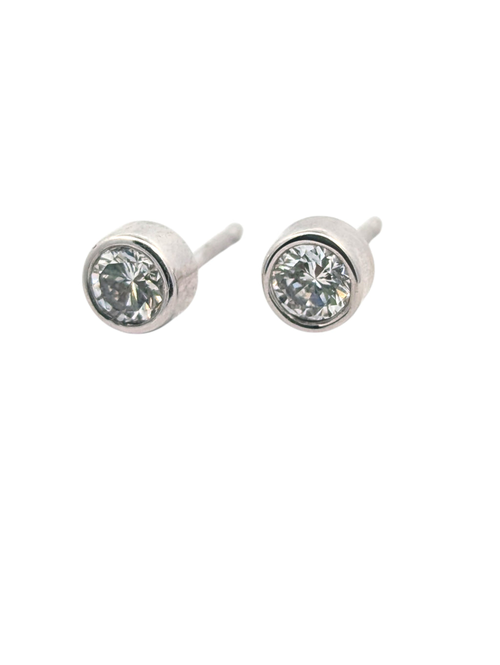 Bezel Set Diamond Stud Earrings
