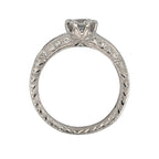 White Gold, Sapphire, and Lab Diamond Ring