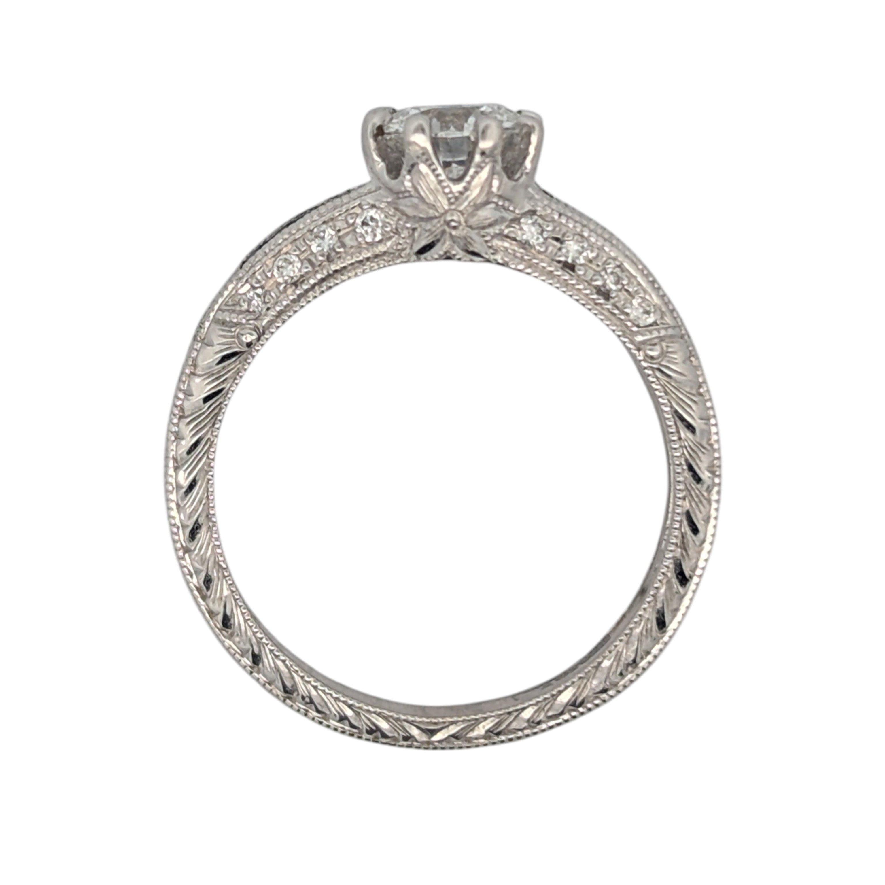 White Gold, Sapphire, and Lab Diamond Ring