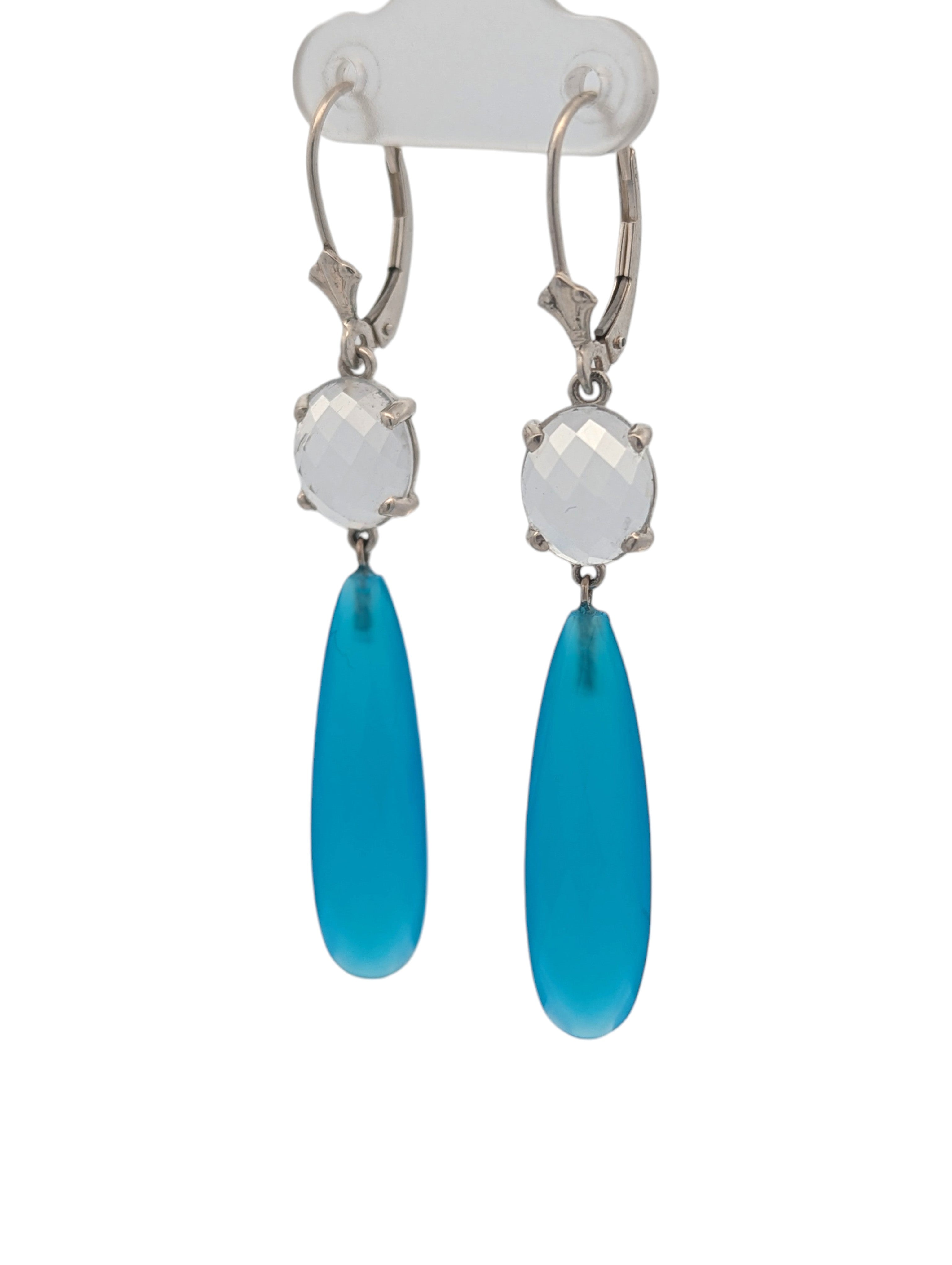 Sterling Silver Dangle Gemstone Earrings