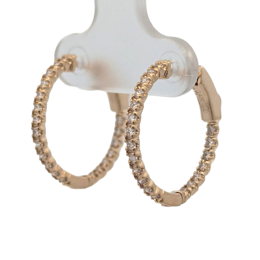 14K Yellow Gold Inside-Outside Hoops