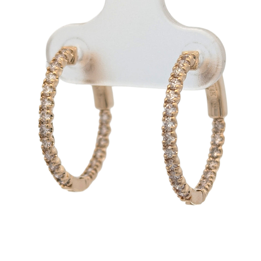 14K Yellow Gold Inside-Outside Hoops