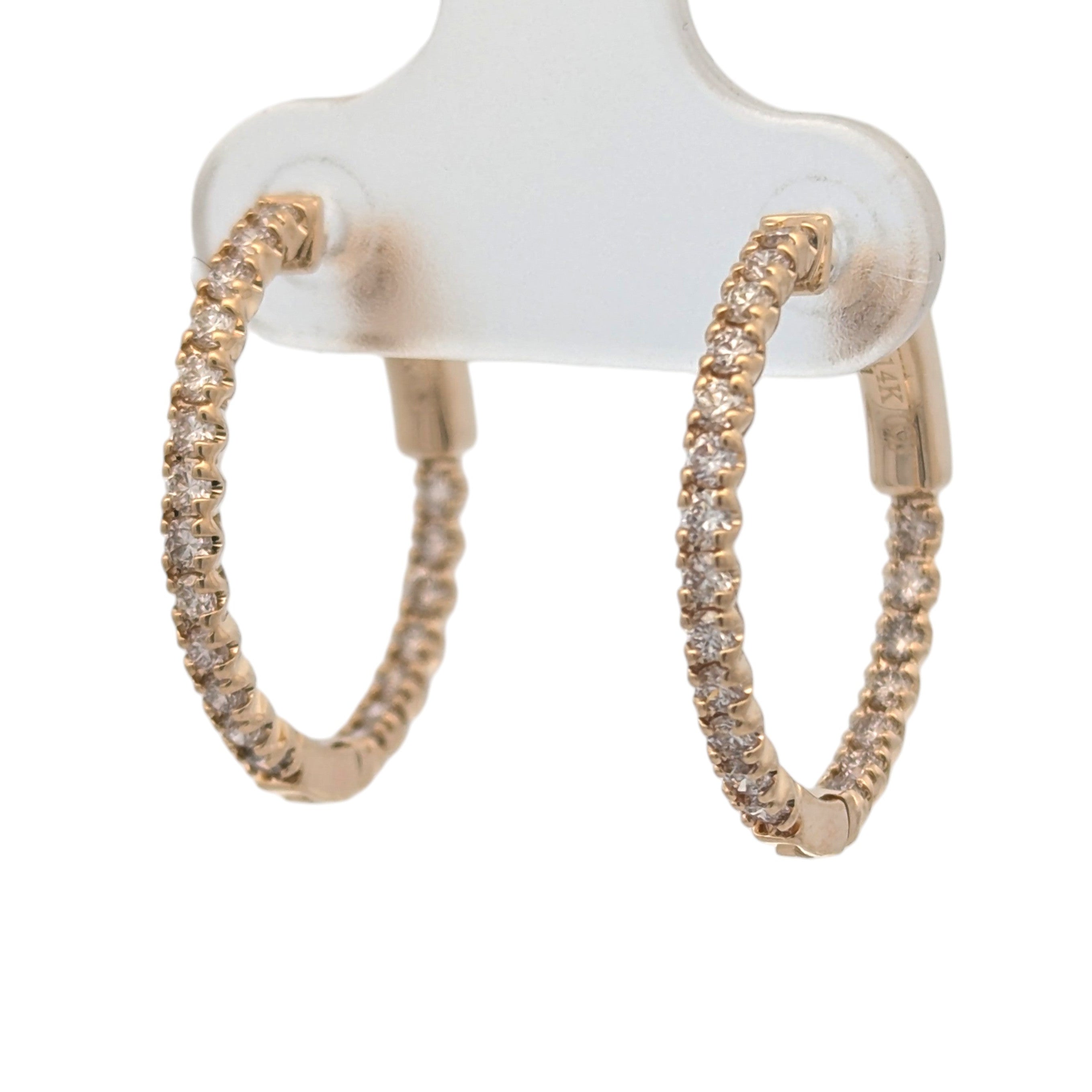 14K Yellow Gold Inside-Outside Hoops