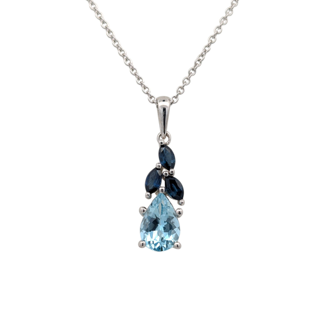 14K Gold Floral Gemstone Pendant
