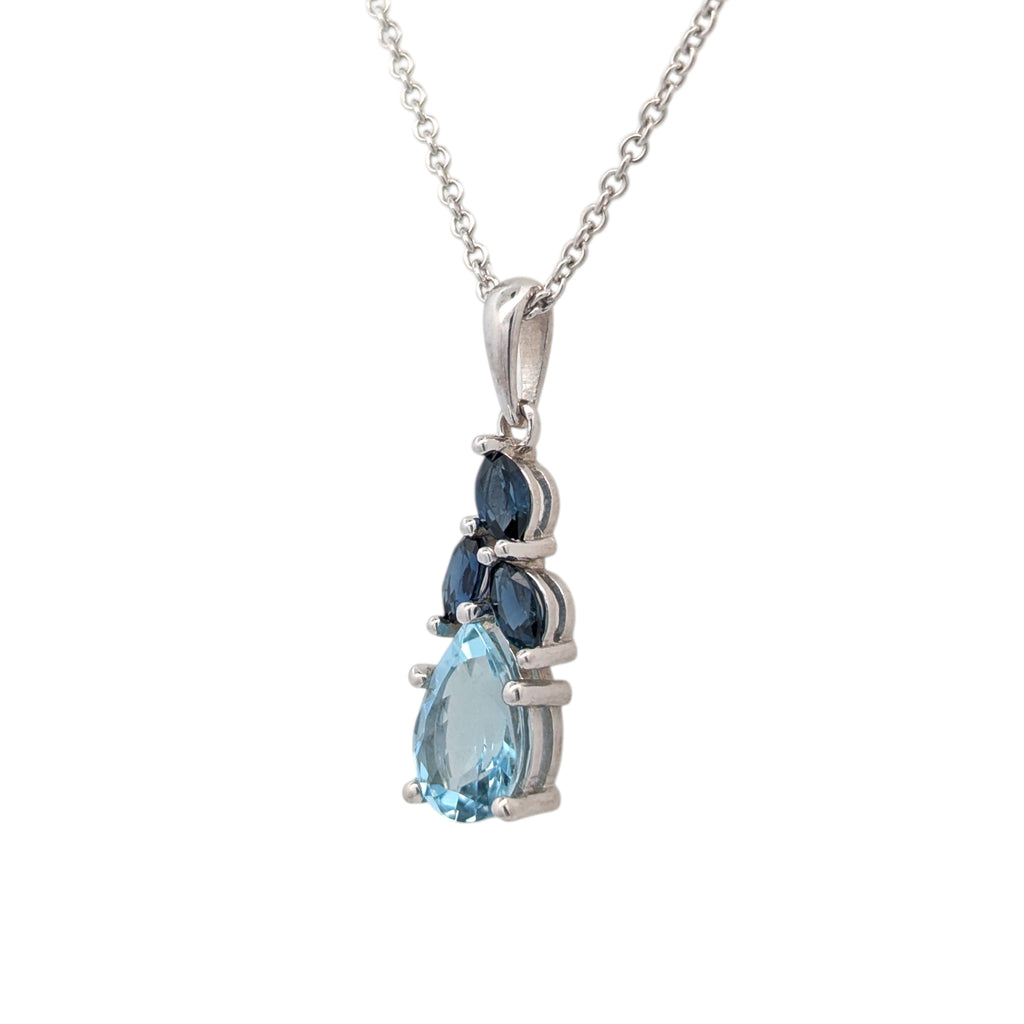14K Gold Floral Gemstone Pendant