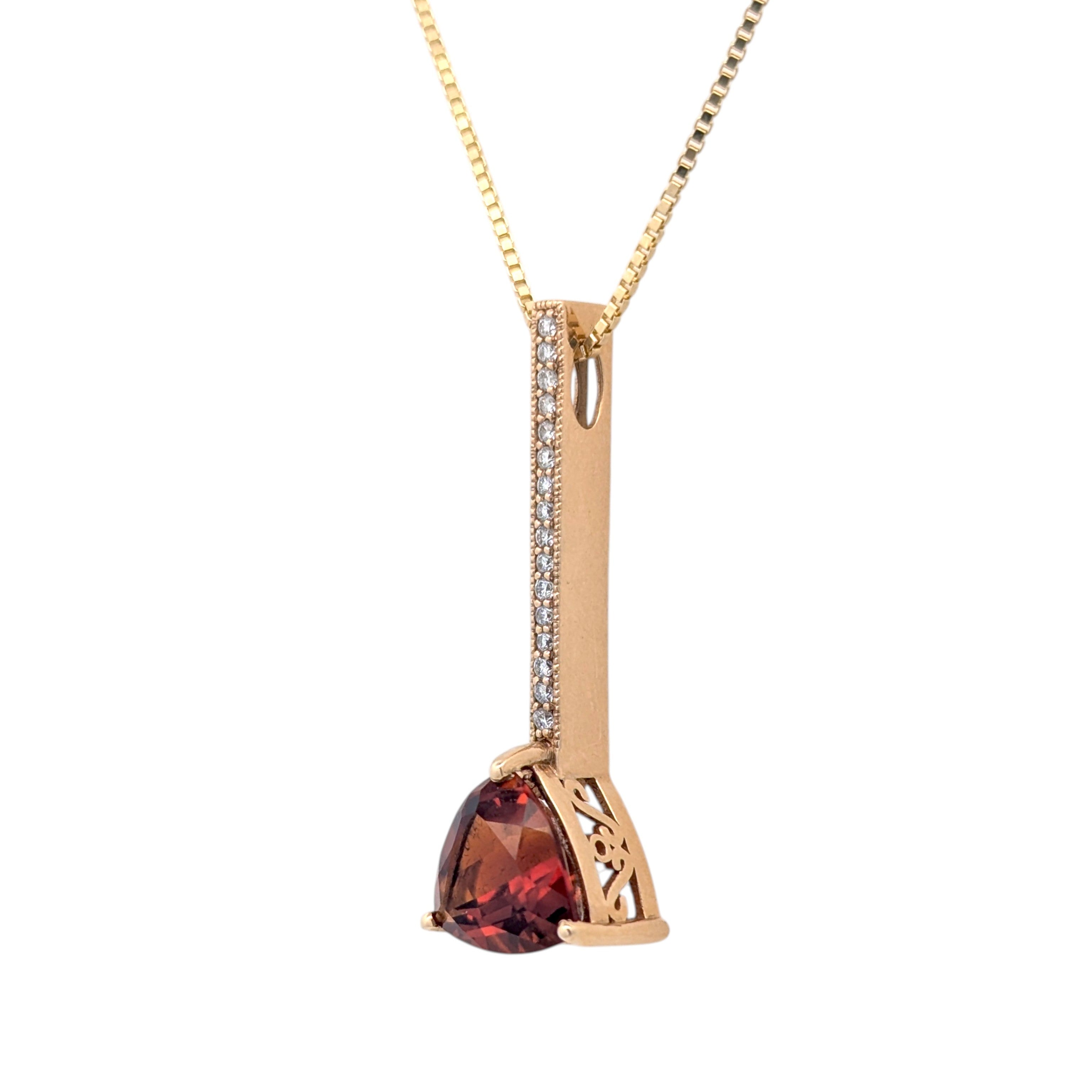 14K Yellow Gold, Diamond, and Citrine Pendant