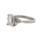 Platinum and Emerald Cut Diamond Engagement Ring GIA Certified