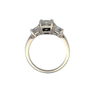 Platinum and Emerald Cut Diamond Engagement Ring GIA Certified