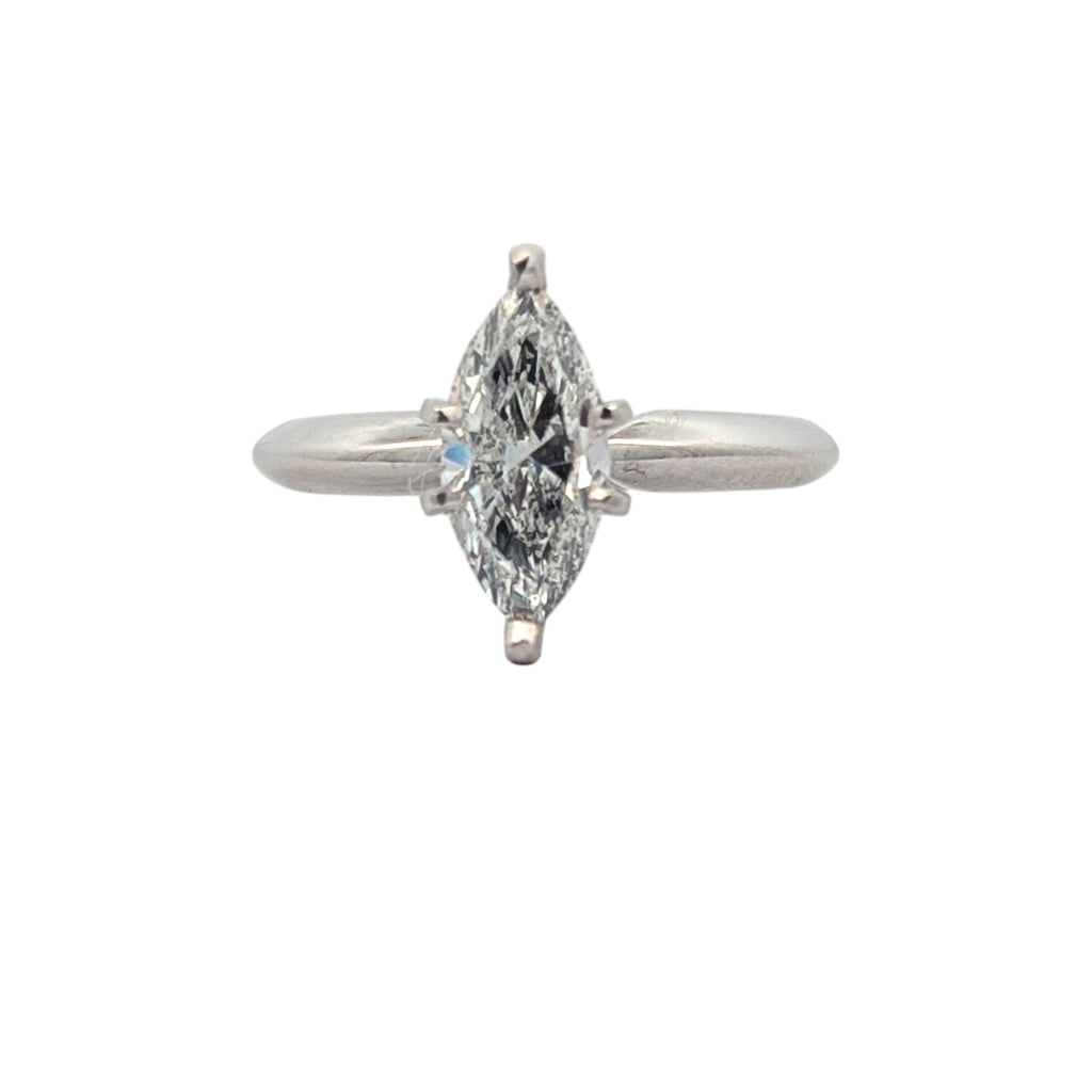 14K White Gold Marquise Diamond Engagement Ring