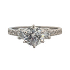 14K White Gold and D-Color Round Diamond Engagement Ring GIA Certified