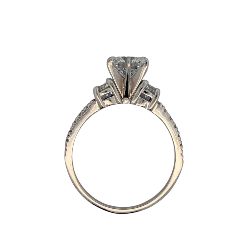 14K White Gold and D-Color Round Diamond Engagement Ring GIA Certified