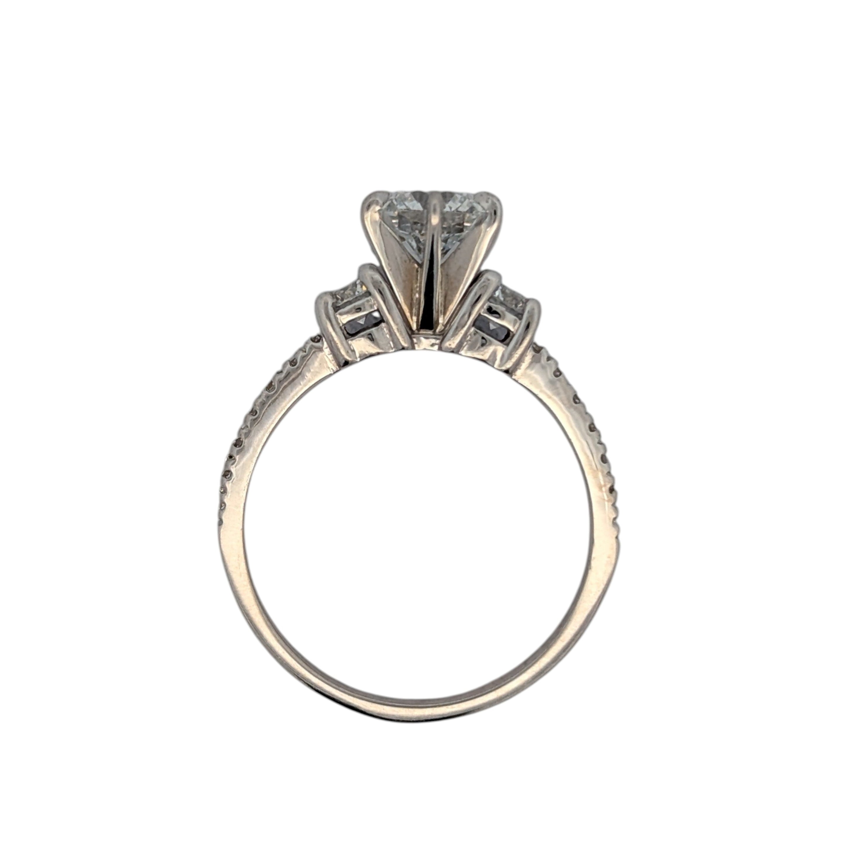 14K White Gold and D-Color Round Diamond Engagement Ring GIA Certified