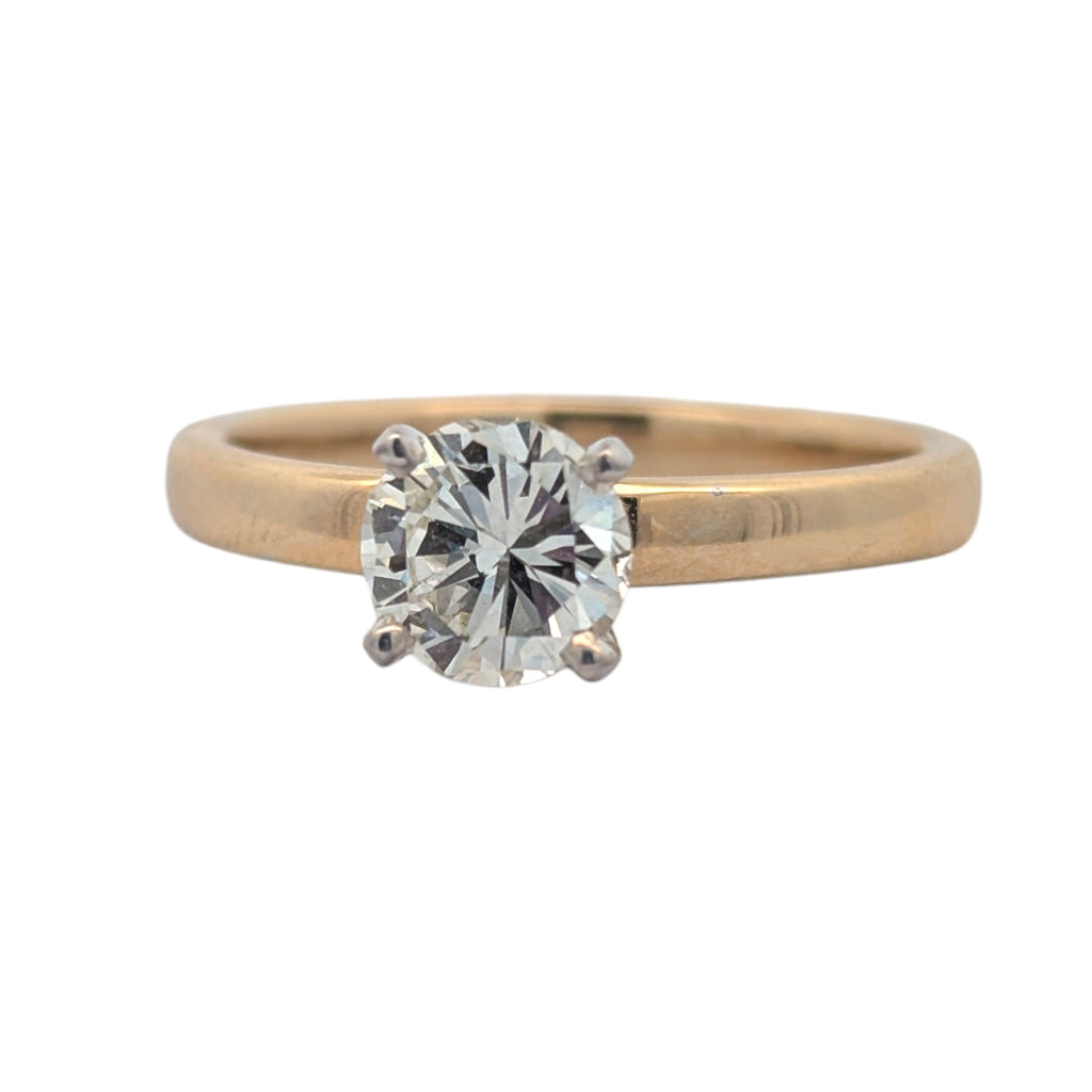 14K Yellow Gold Solitaire Diamond Engagement Ring
