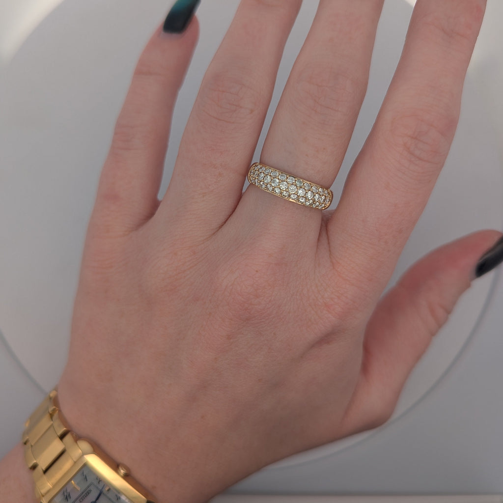 14K Yellow Pave Diamond Band