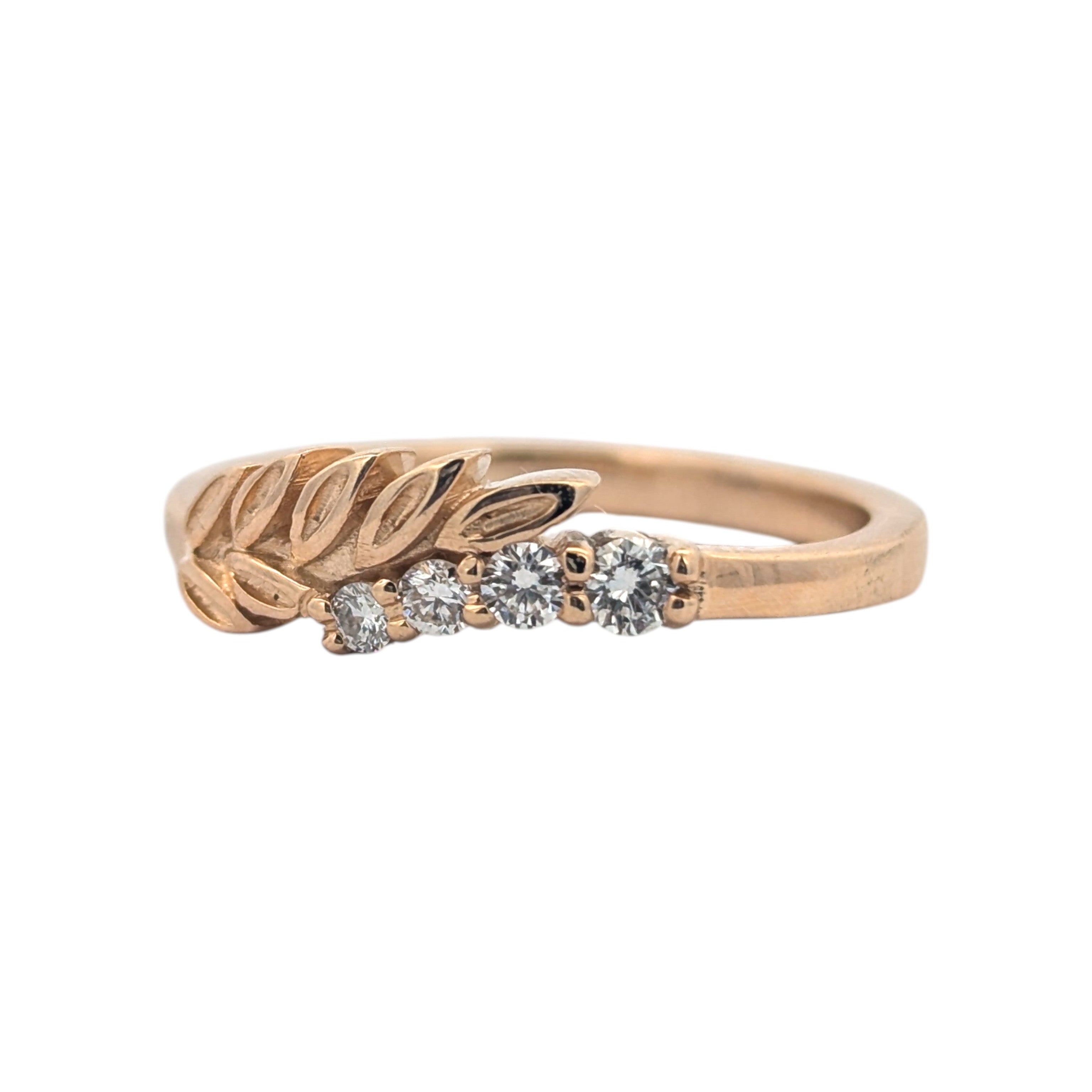 14K Yellow Gold Leaf Ring