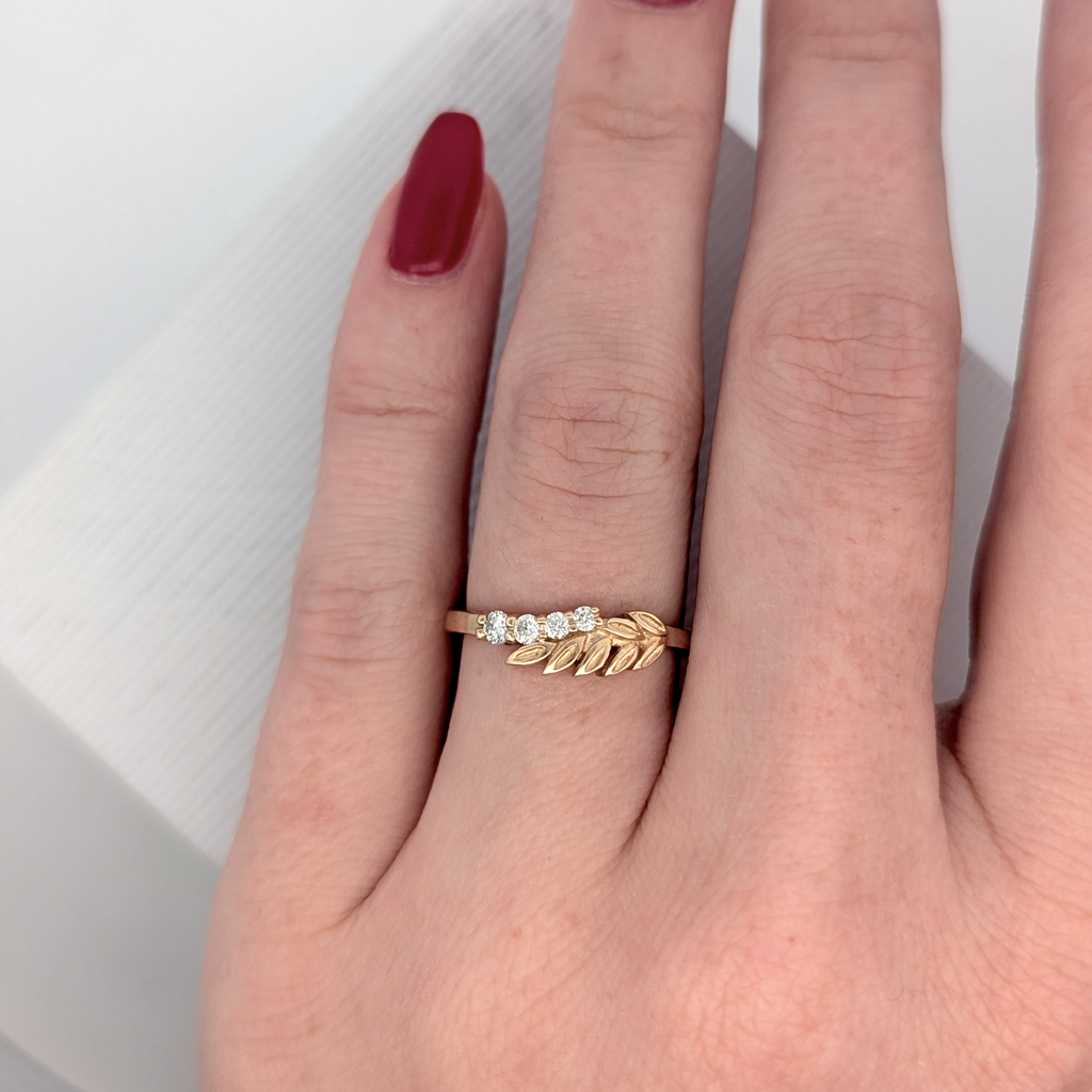 14K Yellow Gold Leaf Ring