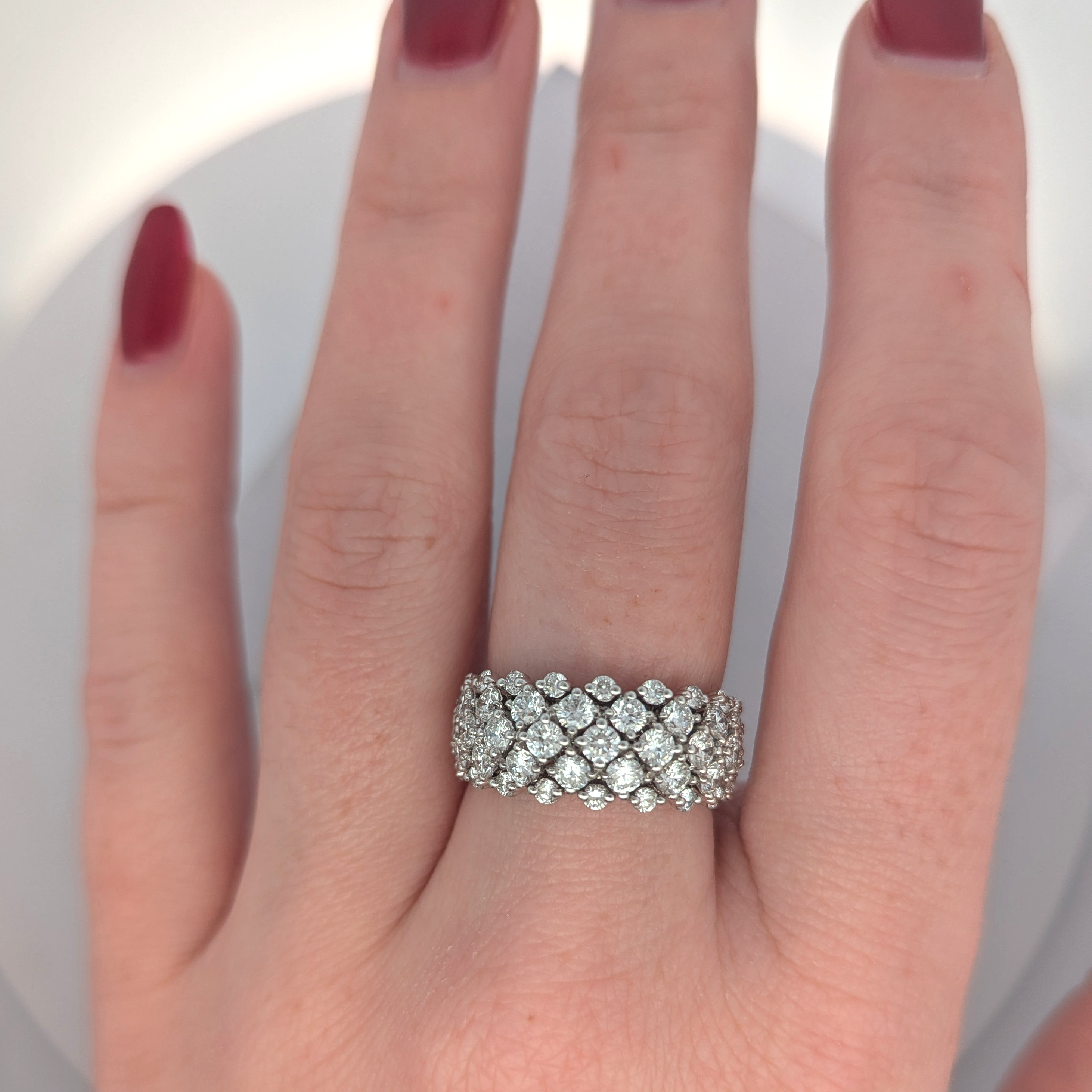 14K White Gold Lab Diamond Cocktail Band