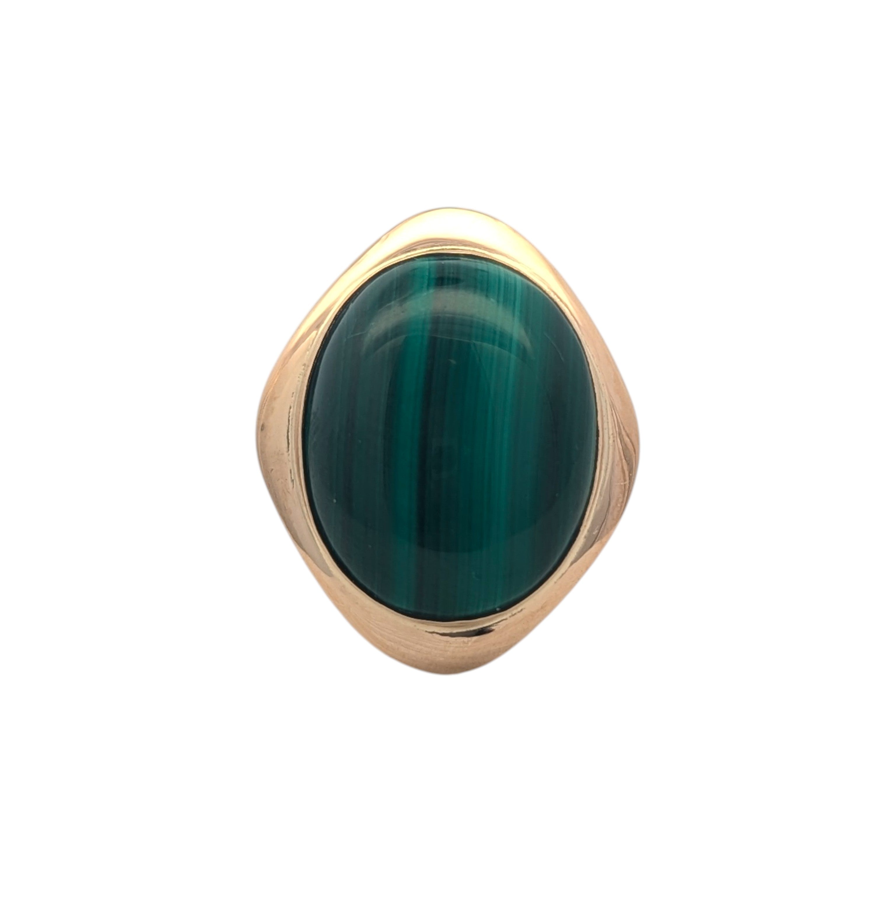 Vintage 14K Yellow Gold and Malachite Ring