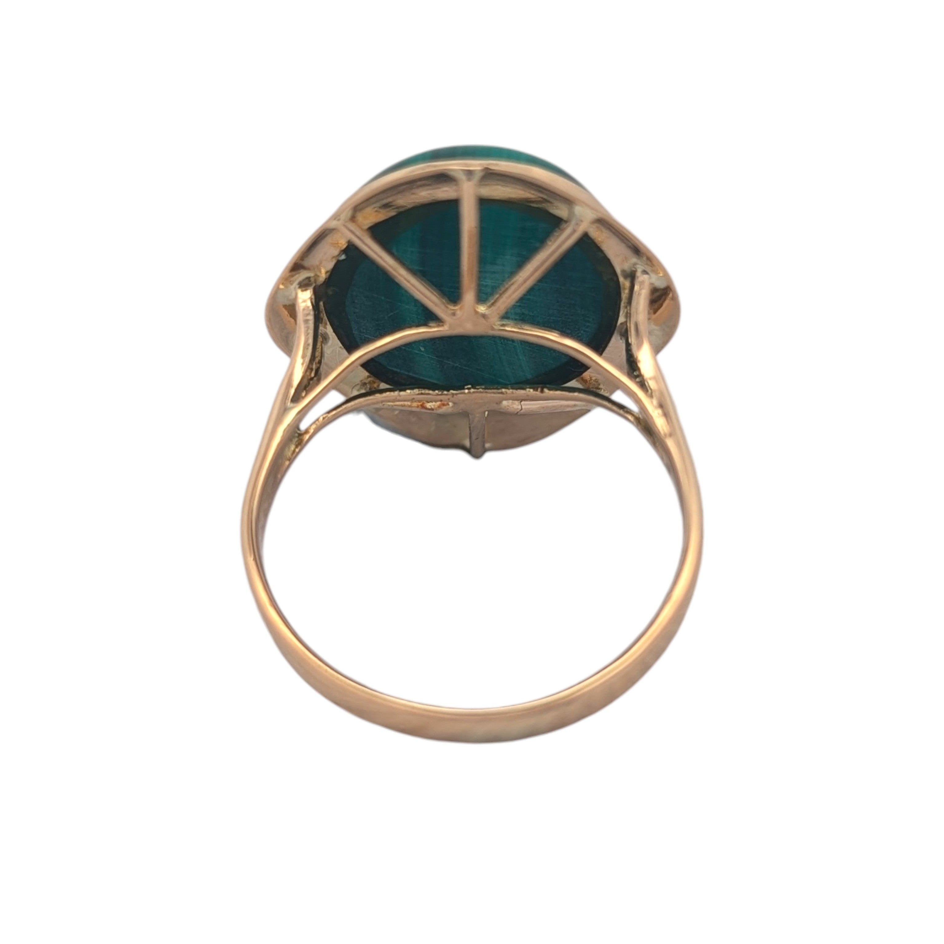 Vintage 14K Yellow Gold and Malachite Ring