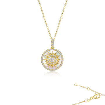 Gold Tone Sunburst Necklace