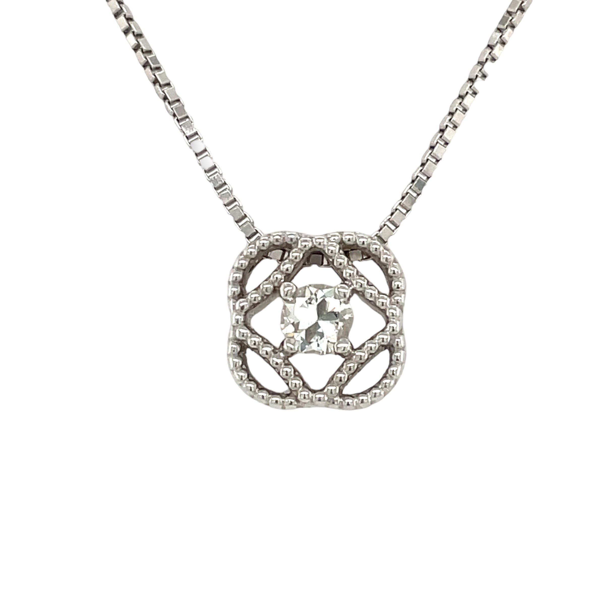 Cari Diamond Necklace in 14k White Gold