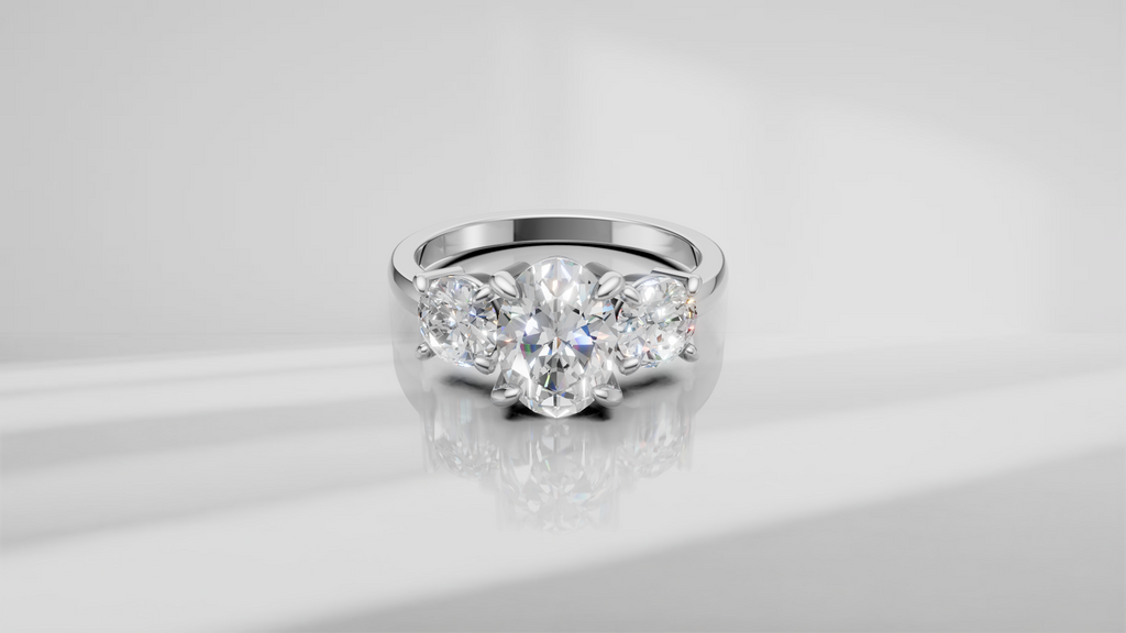 Three Stone Ring in 14K Yellow Gold [Made to Order]