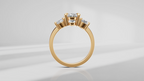 Three Stone Ring in 14K Yellow Gold [Made to Order]