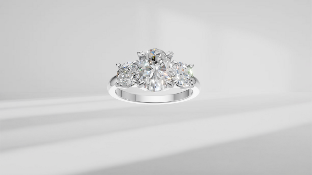Three Stone Ring in 14K Yellow Gold [Made to Order]