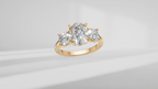 Three Stone Ring in 14K Yellow Gold [Made to Order]