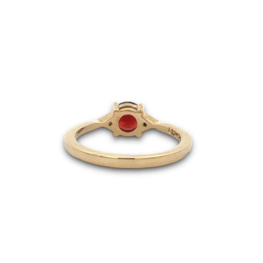 Giulia Garnet & Diamond Ring in 14k Yellow Gold