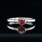 Serena Ring with Hexagon-Cut Pink Tourmaline in Sterling Silver