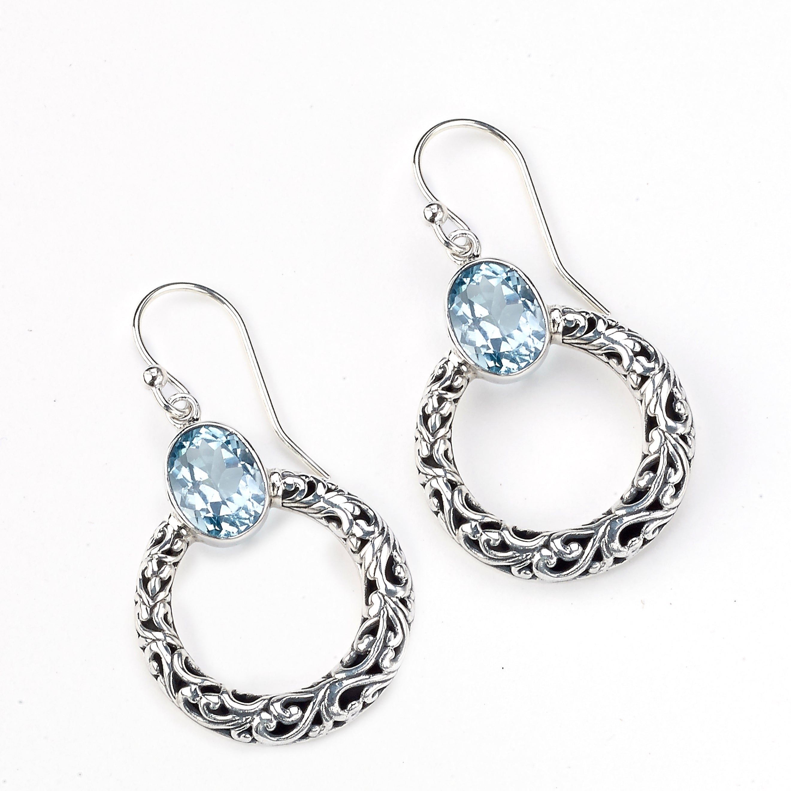 Sterling Silver and Topaz Earrings