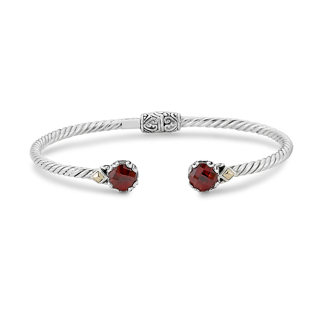 Sterling Silver Gemstone Bangle