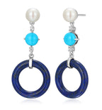 Sterling Silver Retro Dangle Earrings