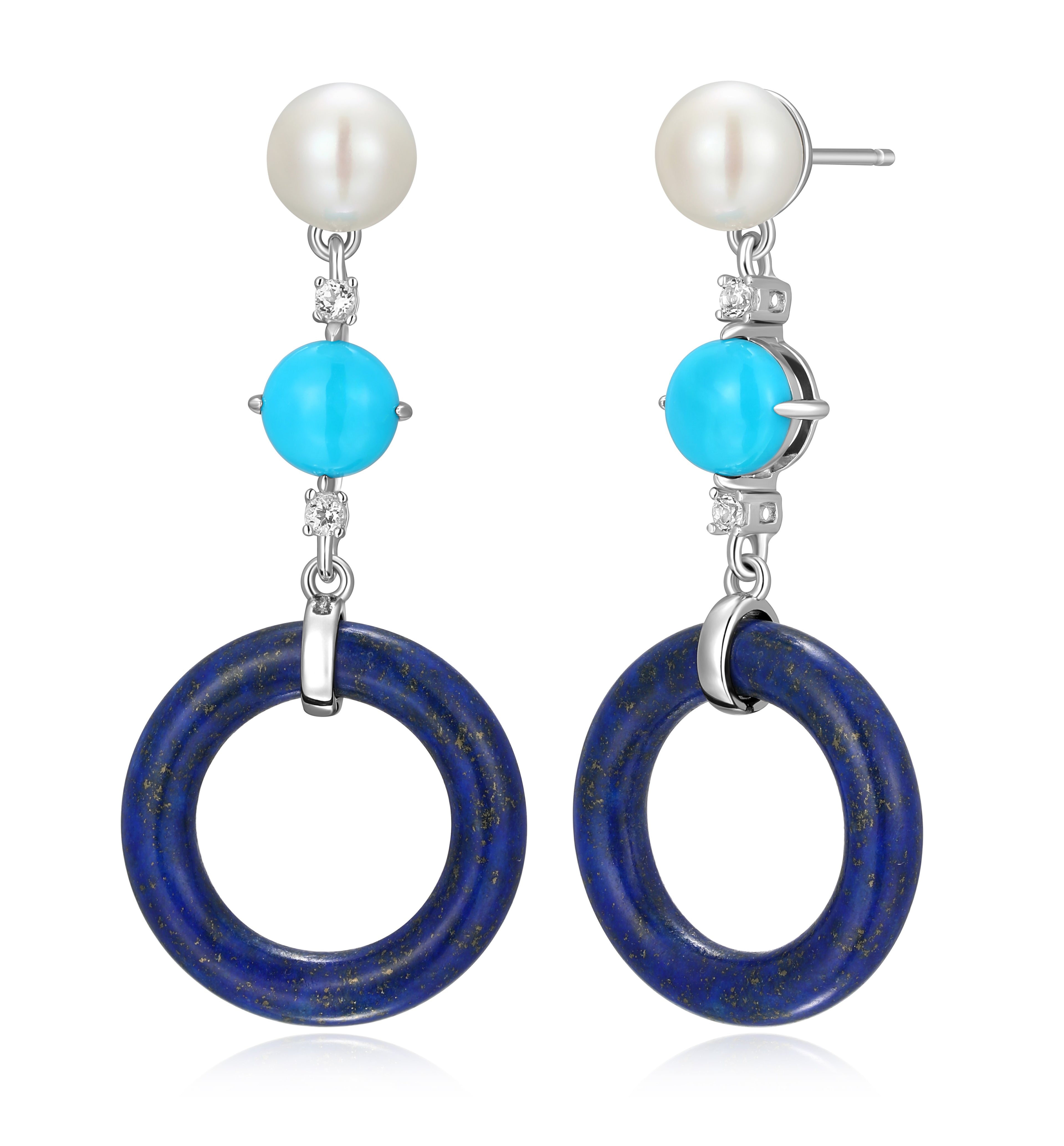 Sterling Silver Retro Dangle Earrings