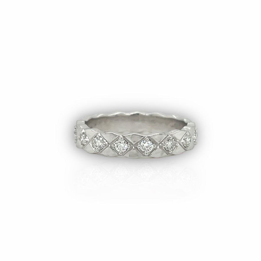 Electra Diamond Ring in White Gold